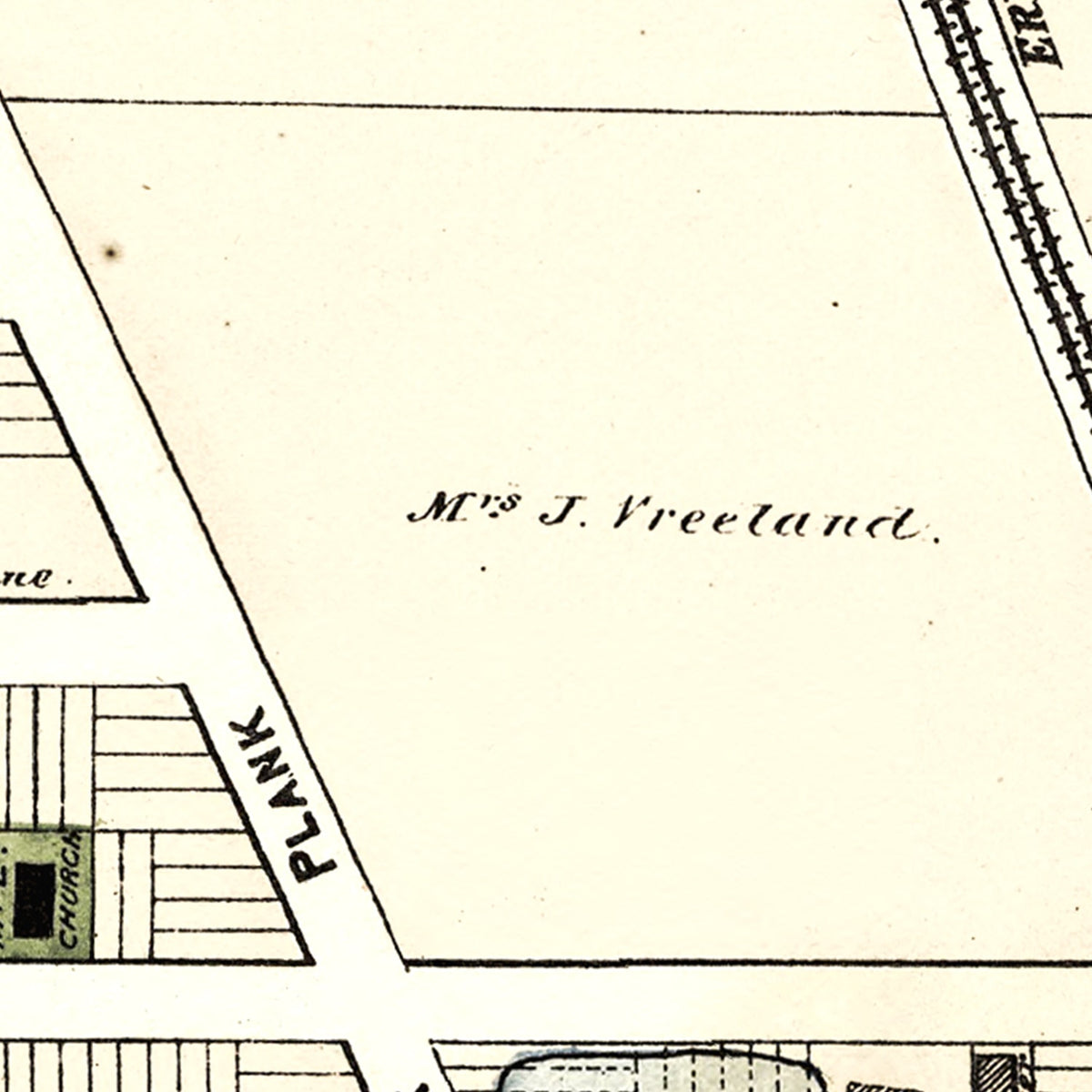 Restored historic details from the 1877 city map of Clifton, New Jersey