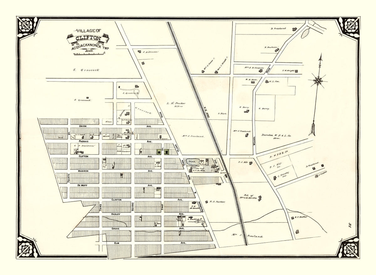 Preview of Vintage Map of Clifton, New Jersey 1877