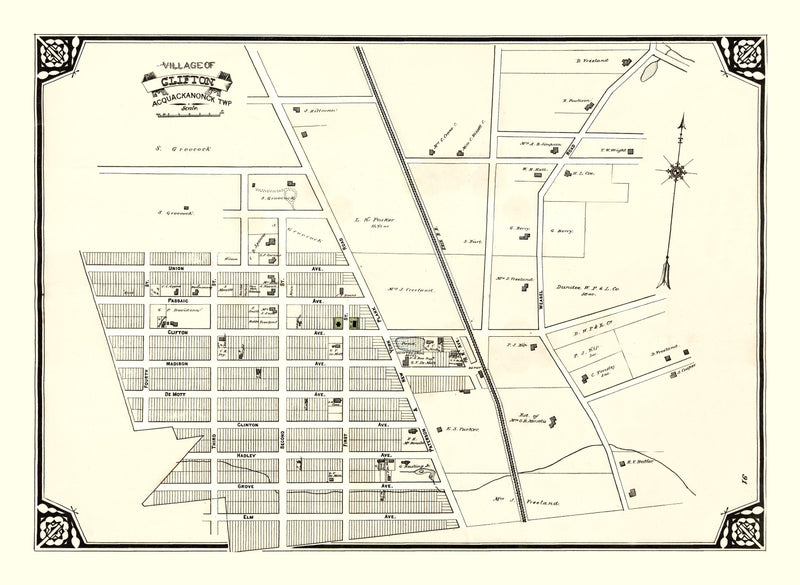 Size comparison using Vintage Map of Clifton, New Jersey 1877