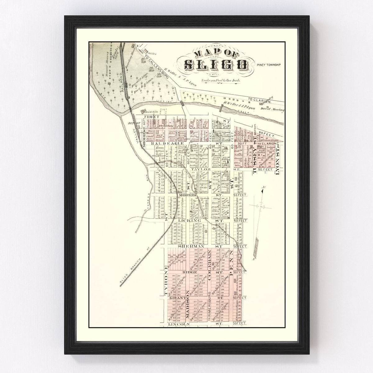 Sligo Vintage Map 1877