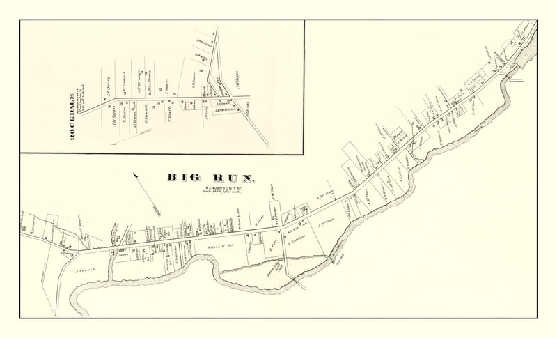 Size comparison using Vintage Map of Big Run, Pennsylvania 1878