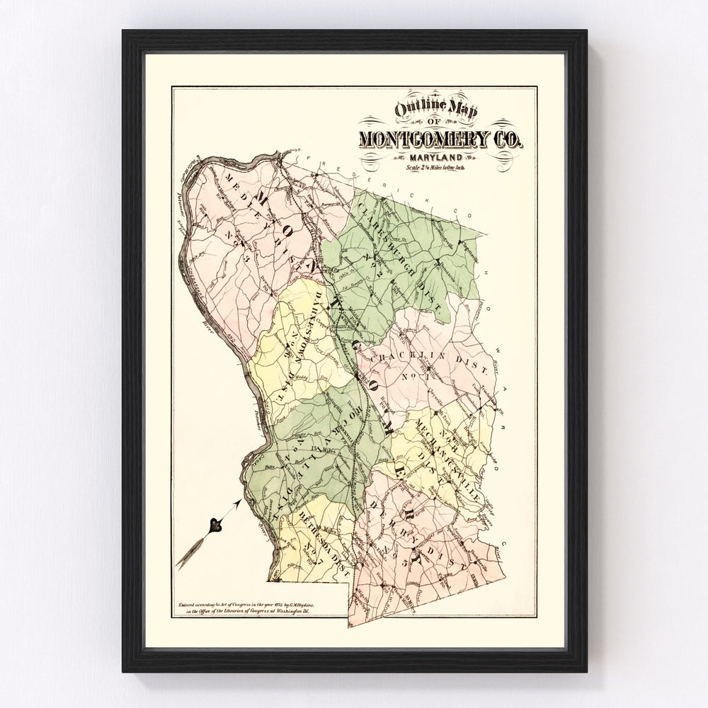 Montgomery County Vintage Map 1879