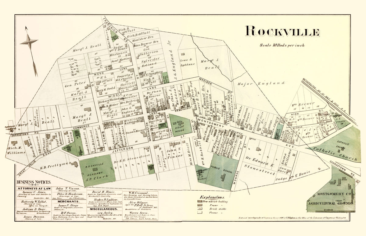 Preview of Vintage Map of Rockville, Maryland 1879