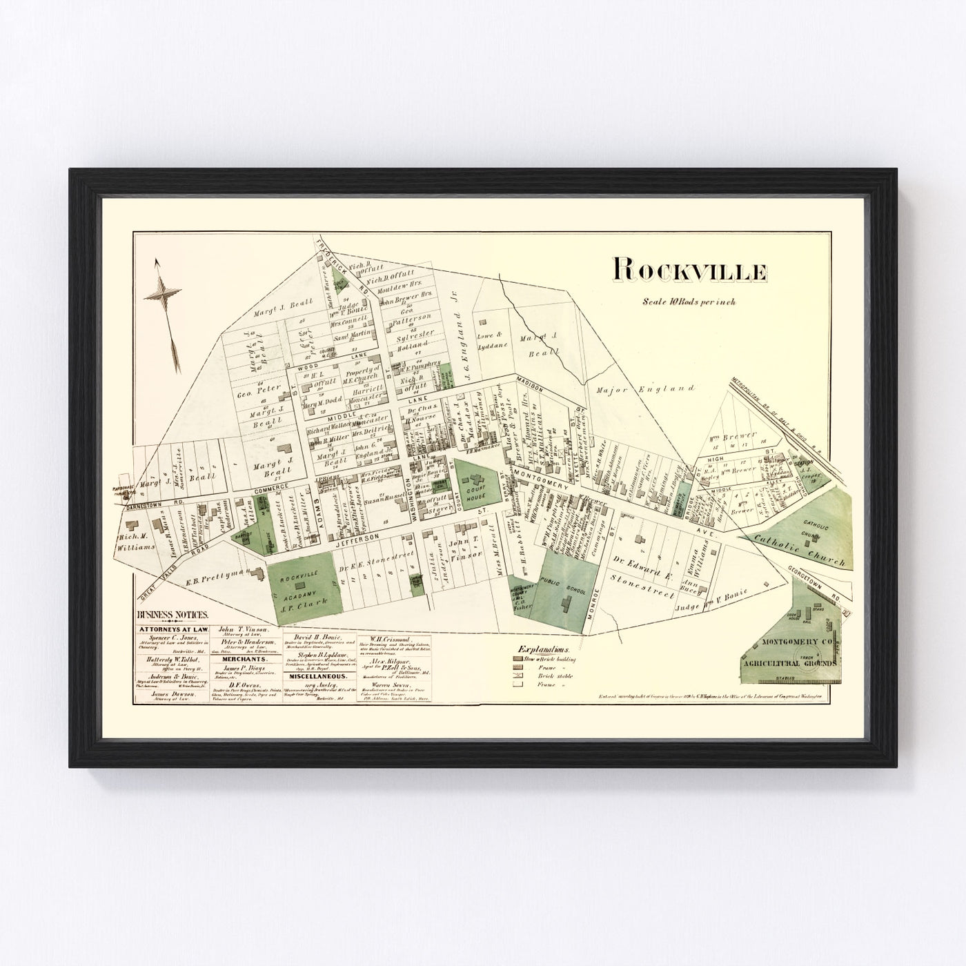 Rockville Vintage Map 1879
