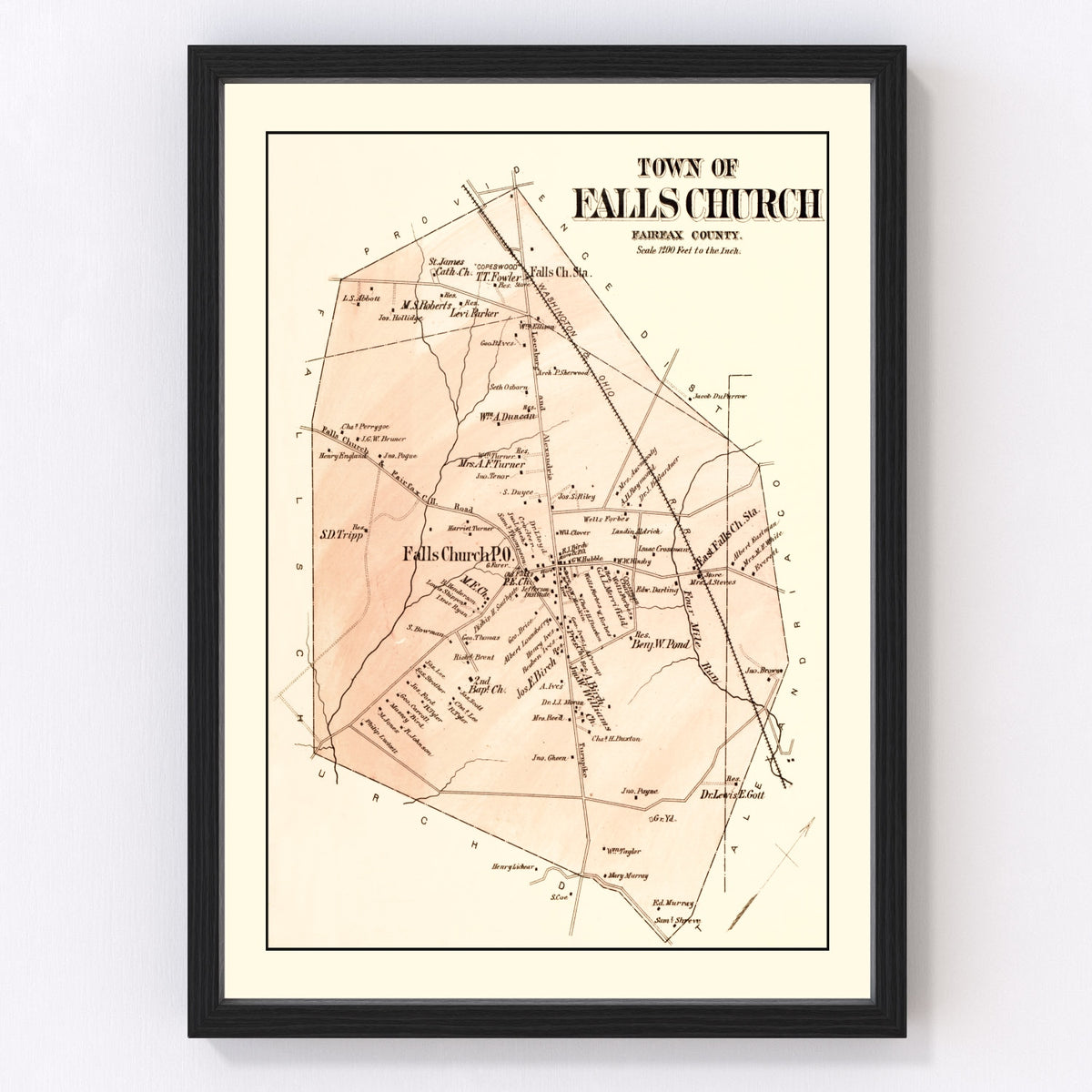 Falls Church Vintage Map 1879