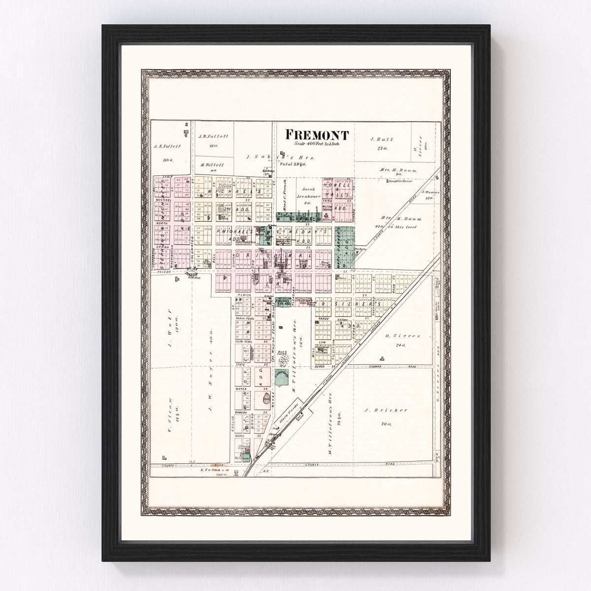 Fremont Vintage Map 1880