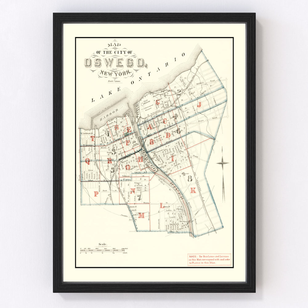 Oswego Vintage Map 1880