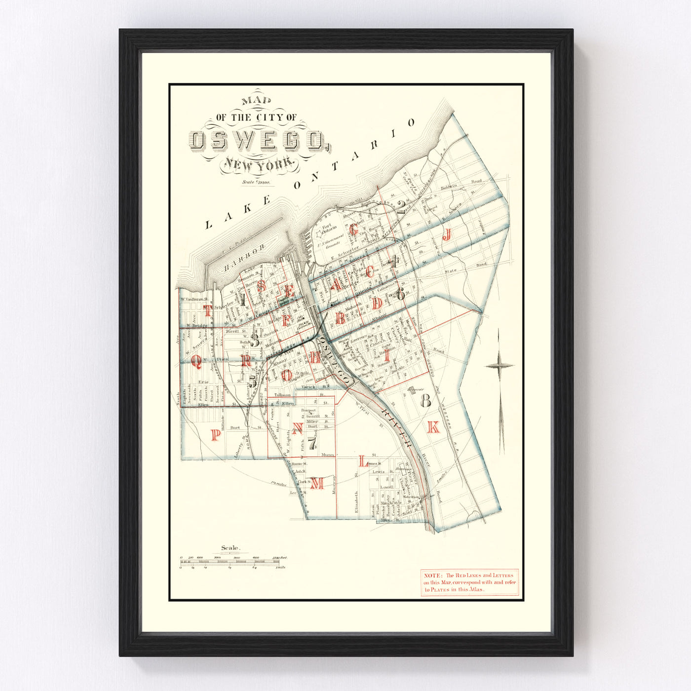 Oswego Vintage Map 1880