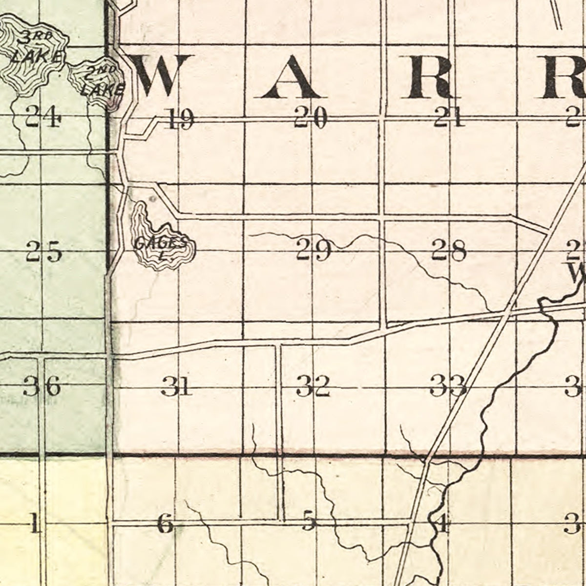 Restored historic details from the 1885 county map of Lake County, Illinois