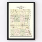Lake County Vintage Map 1885