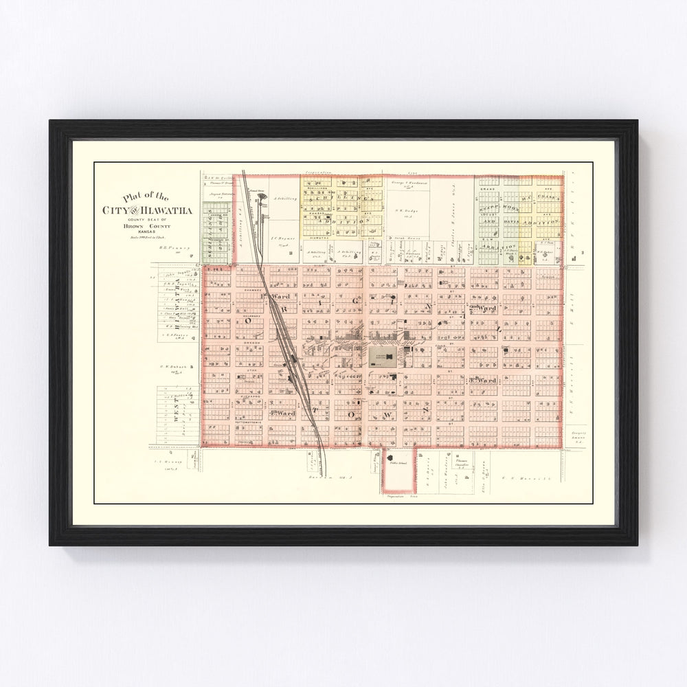 Hiawatha Vintage Map 1887