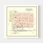 Vintage Map of Hamlin, Kansas 1887