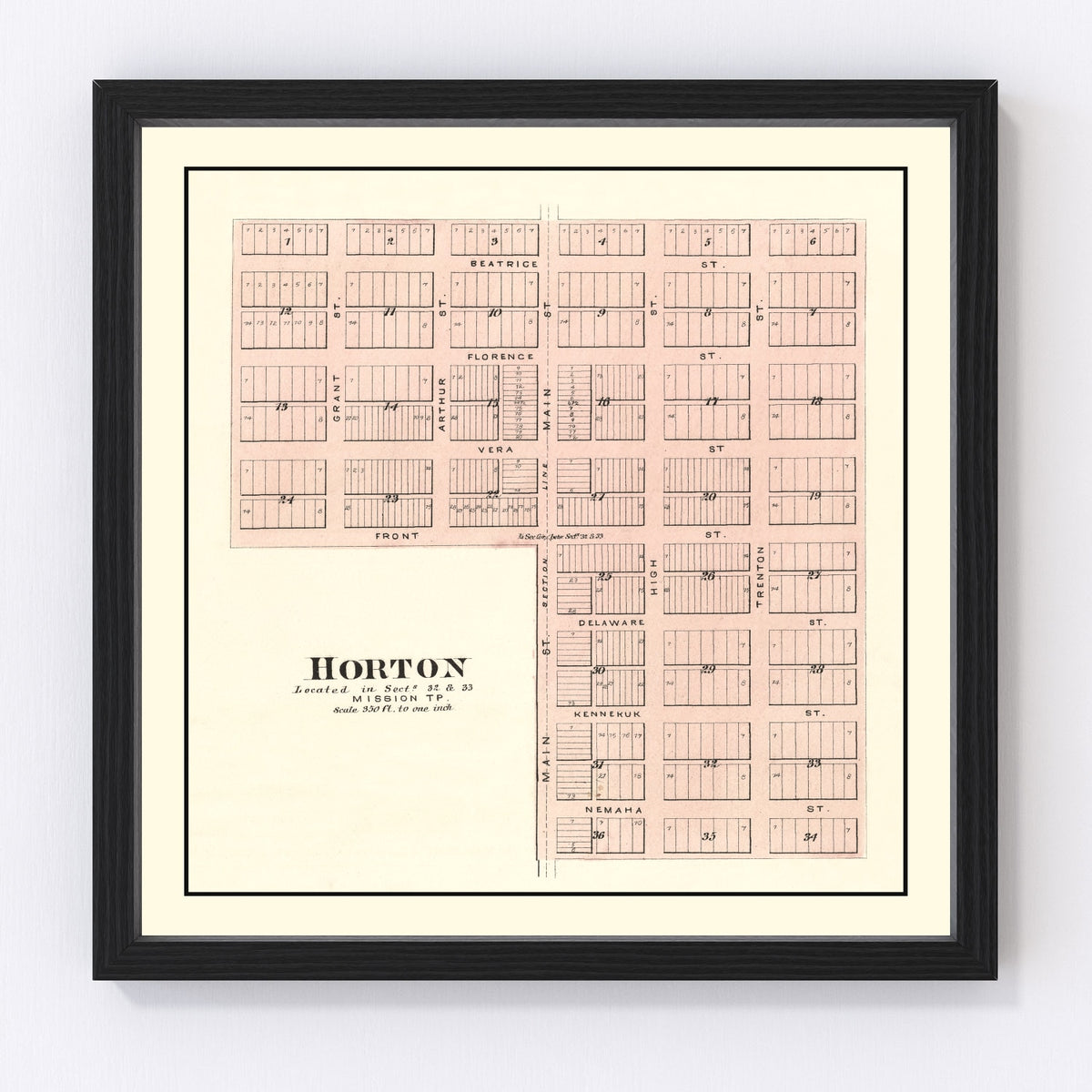 Horton Vintage Map 1887