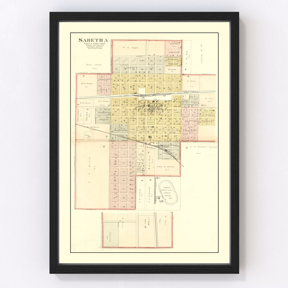 Sabetha Vintage Map 1887