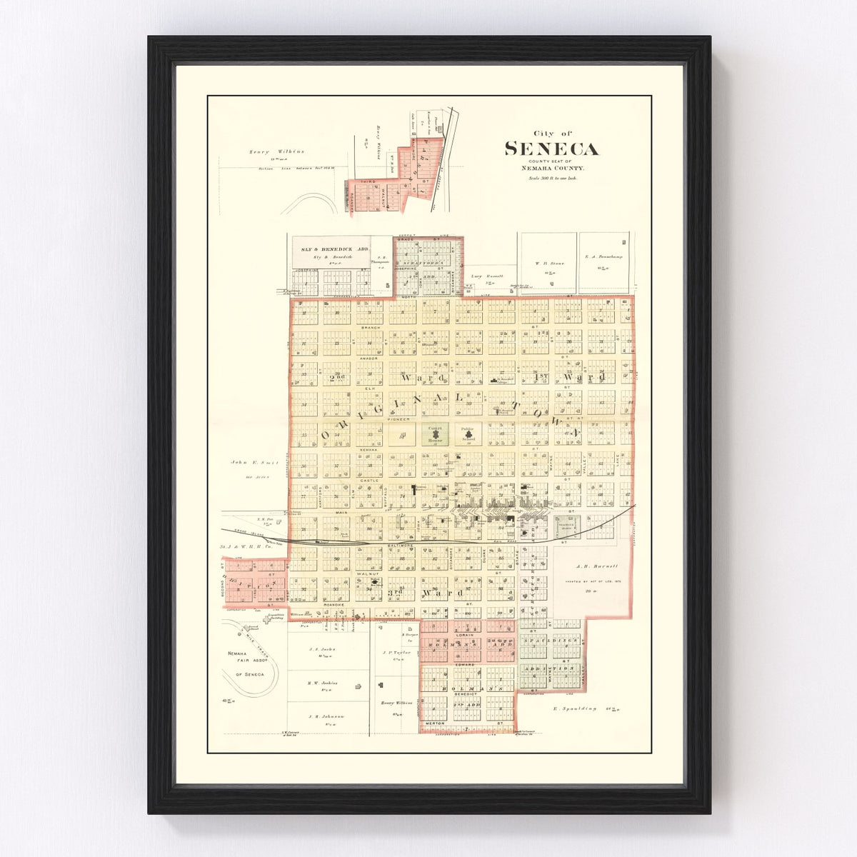 Seneca Vintage Map 1887