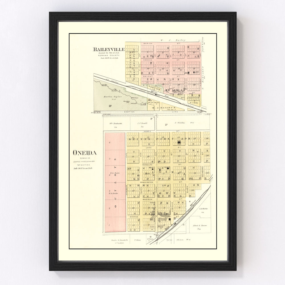 Baileyville Vintage Map 1887