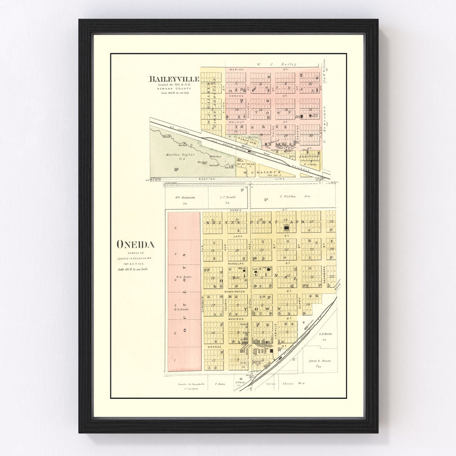 Baileyville Vintage Map 1887