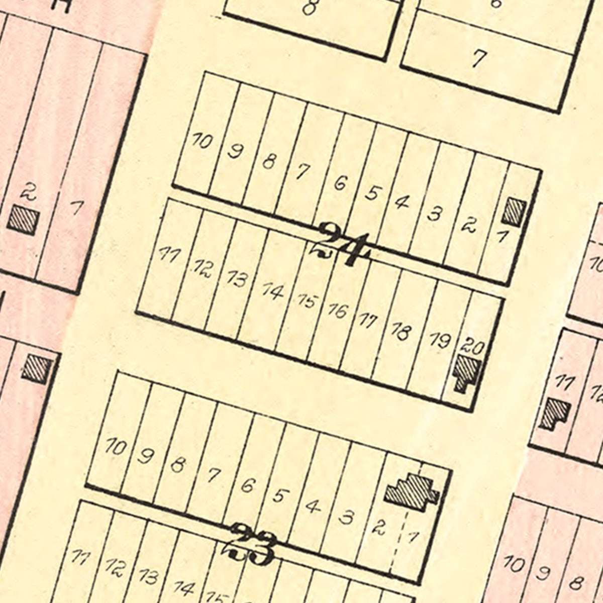 Restored historic details from the 1887 city map of Wetmore, Kansas