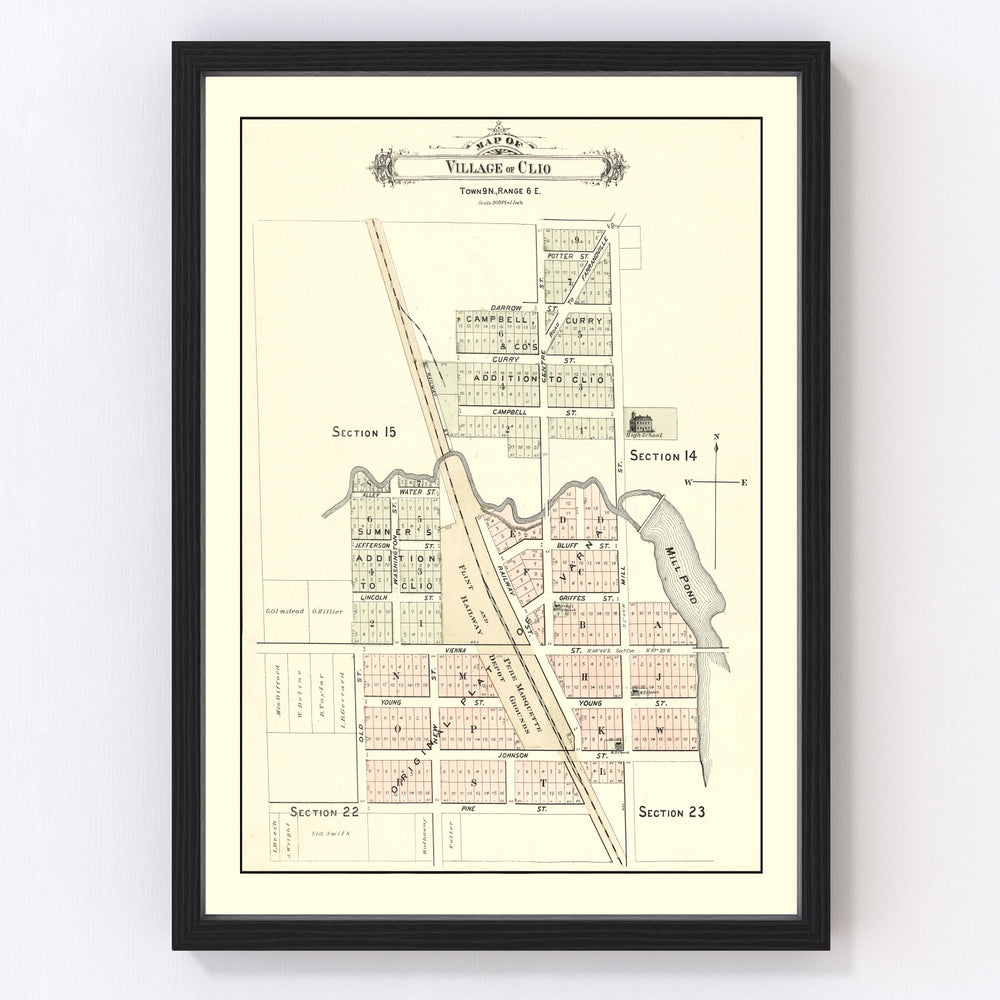 Clio Vintage Map 1889