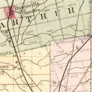 Vintage Map of Logan County, Ohio 1890