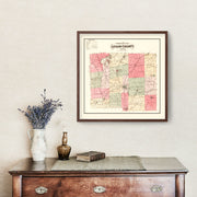 Vintage Map of Logan County, Ohio 1890