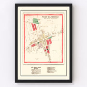 West Mansfield Vintage Map 1890