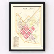 Belle Centre Vintage Map 1890