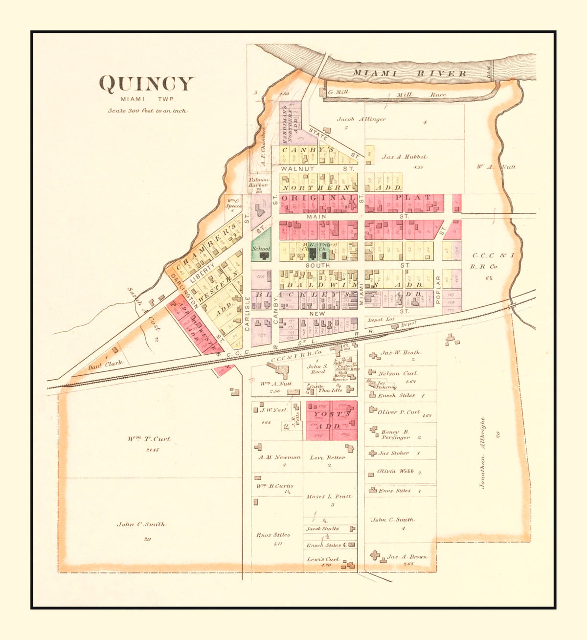 Preview of Vintage Map of Quincy, Ohio 1890