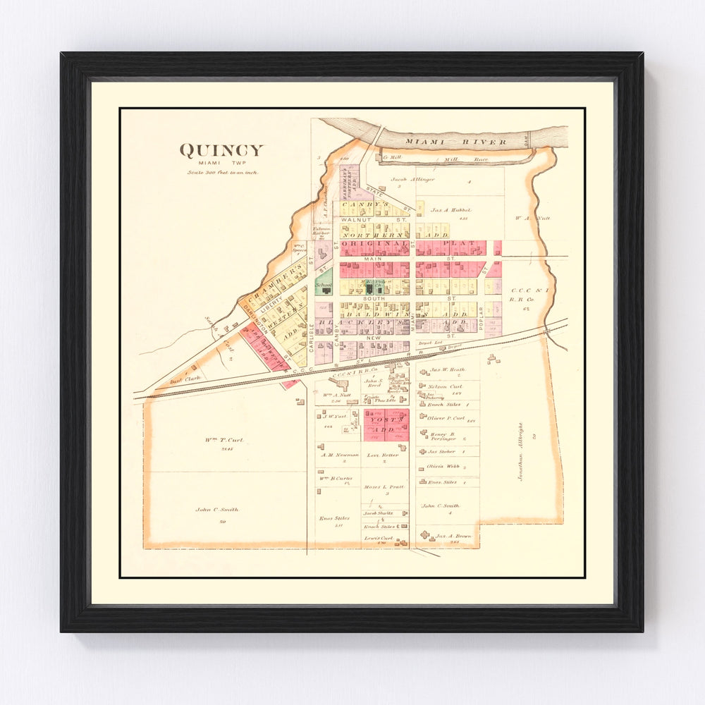 Quincy Vintage Map 1890