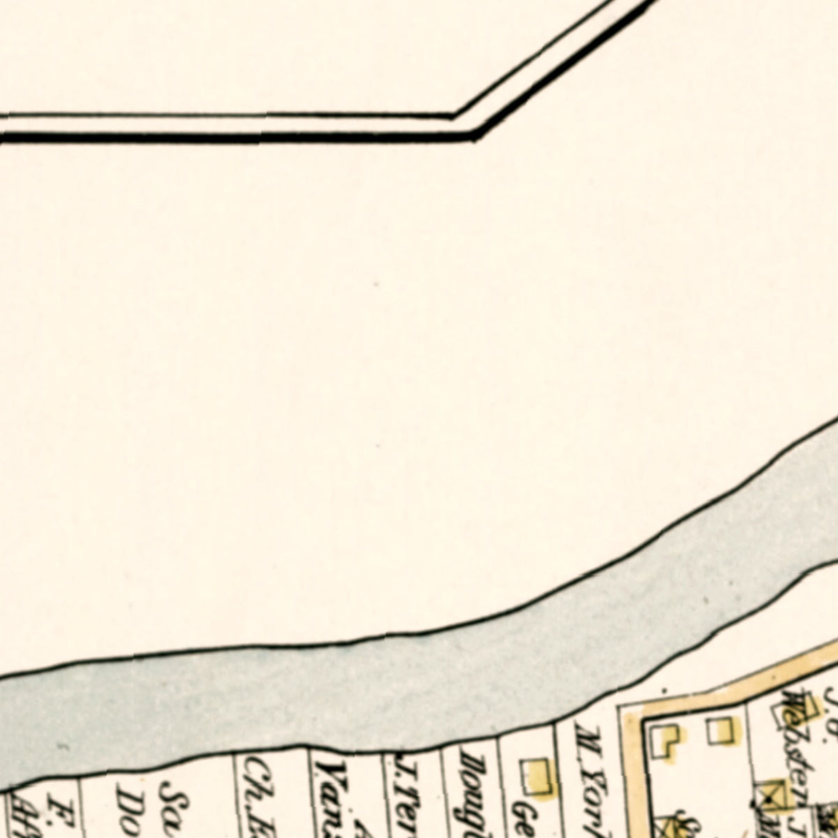 Restored historic details from the 1891 city map of Hulmeville, Pennsylvania