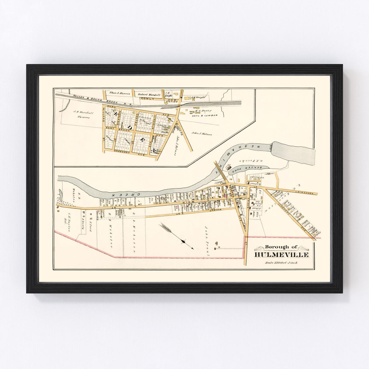 Hulmeville Vintage Map 1891