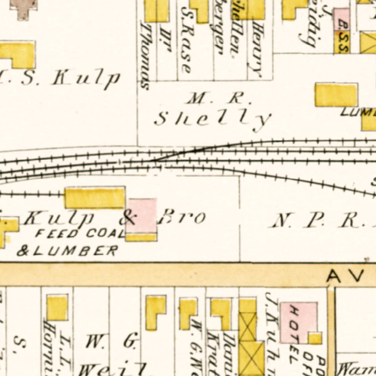 Restored historic details from the 1891 city map of Telford, Pennsylvania