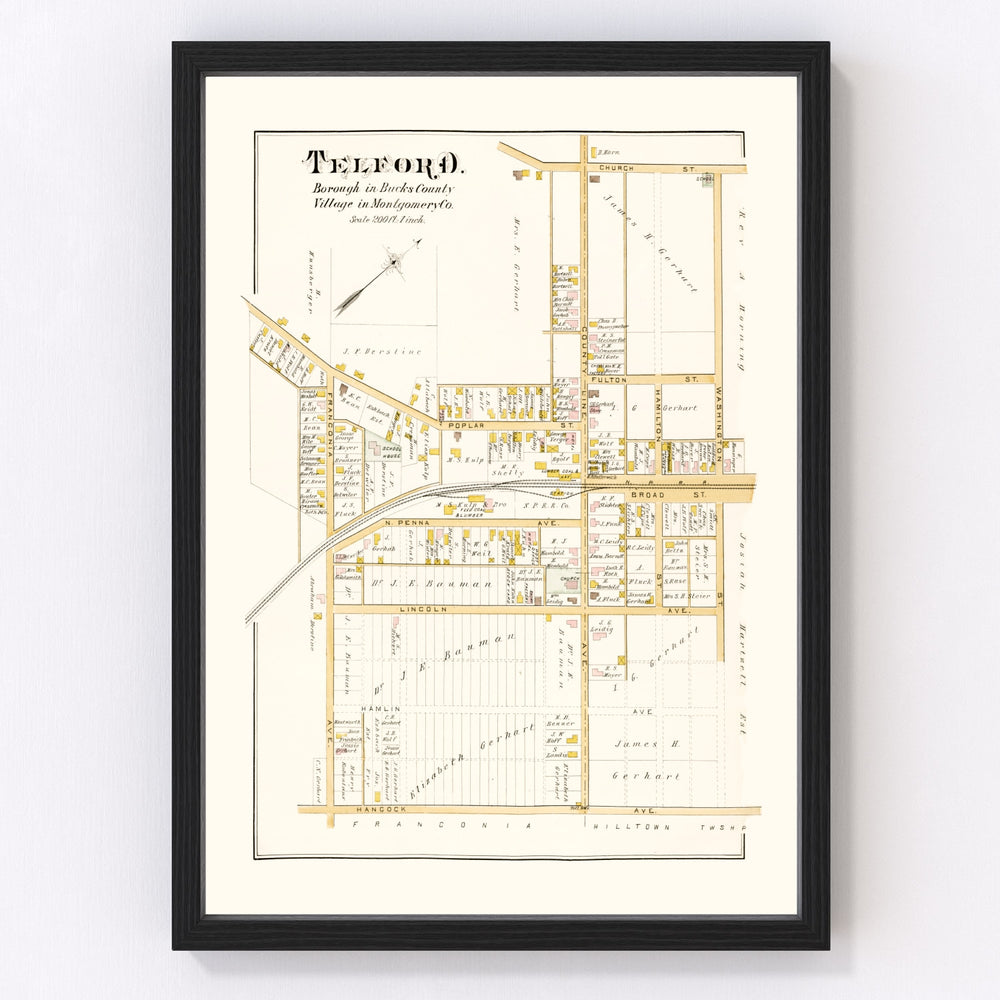 Telford Vintage Map 1891