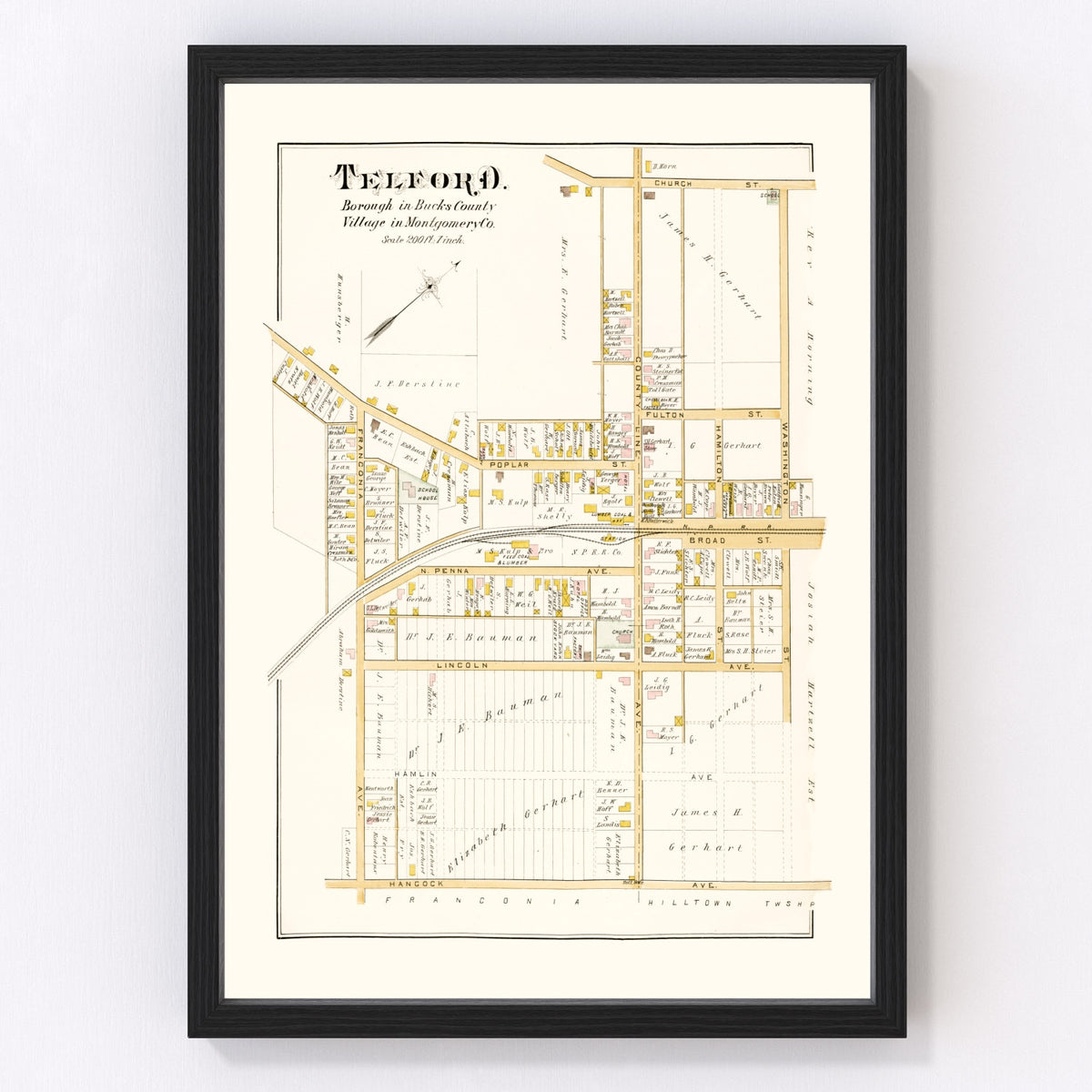 Telford Vintage Map 1891