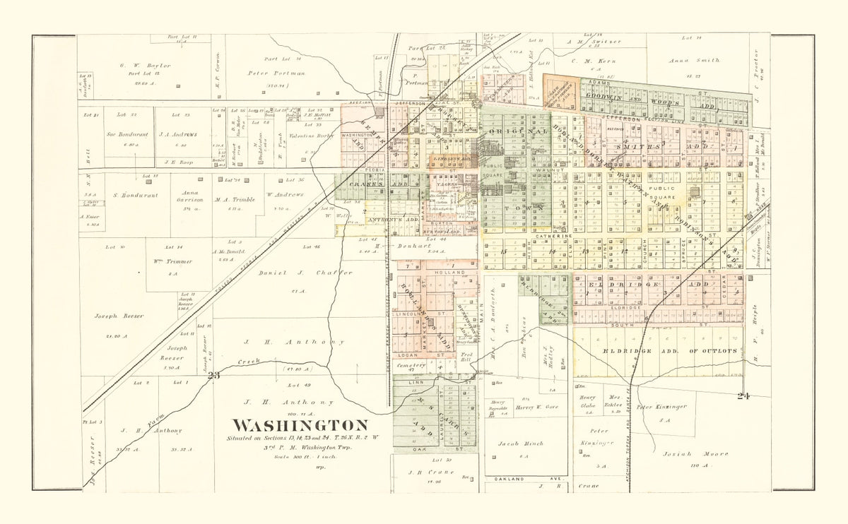 Preview of Vintage Map of Washington, Illinois 1891