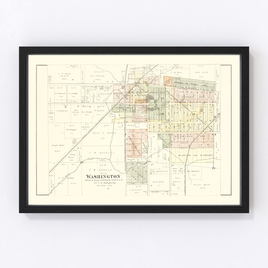 Washington Vintage Map 1891
