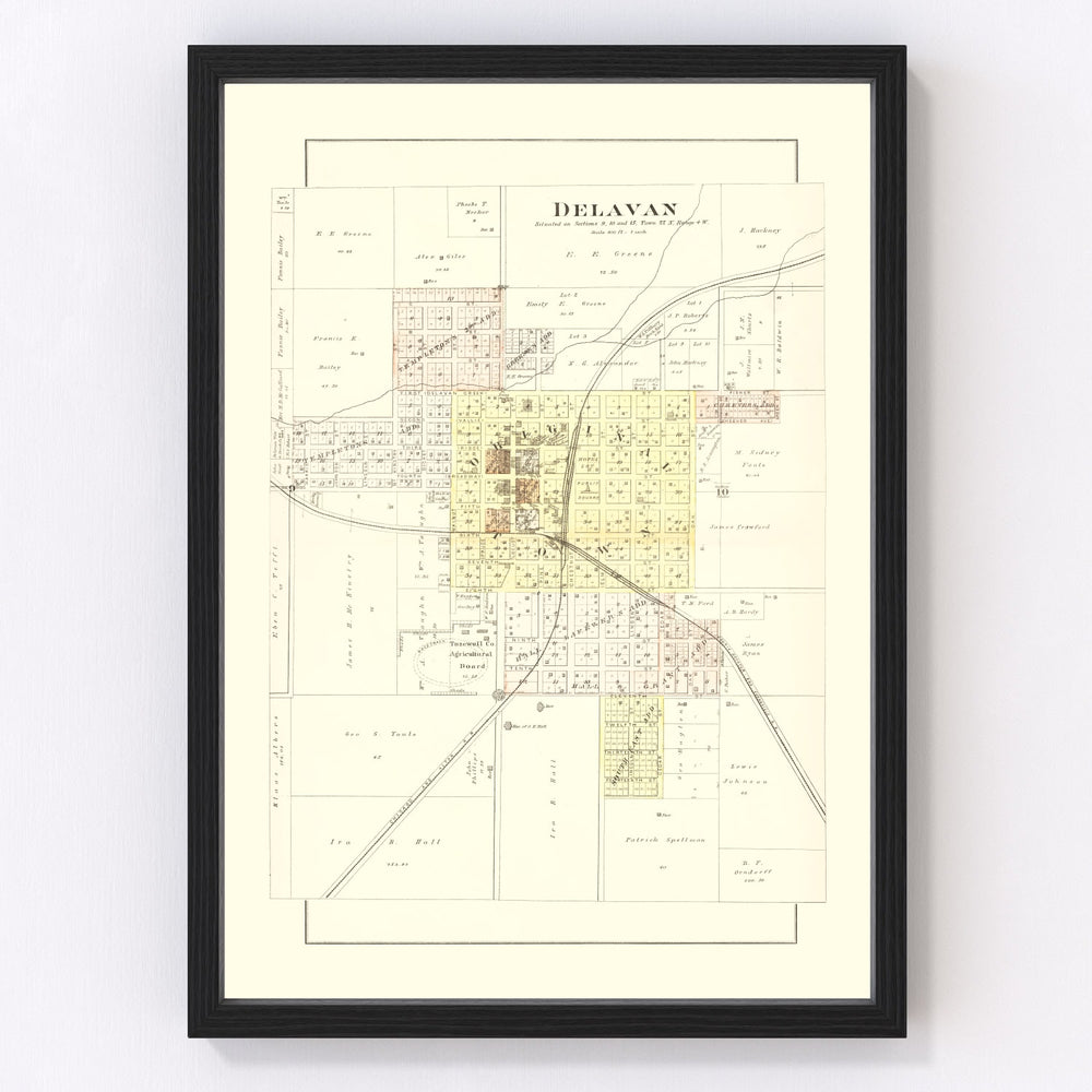 Delavan Vintage Map 1891