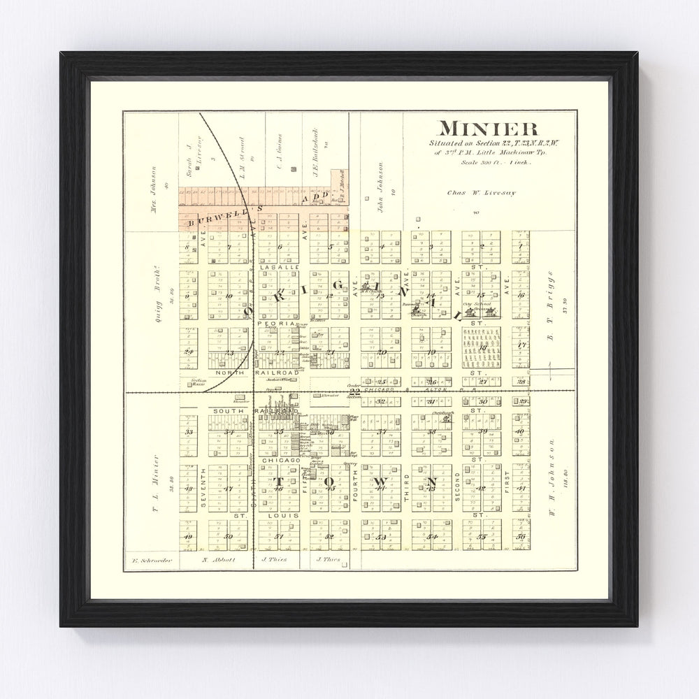Minier Vintage Map 1891