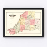 Mason County Vintage Map 1891