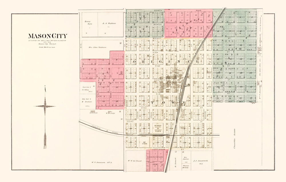 Vintage Map of Mason, Illinois 1891 print style example