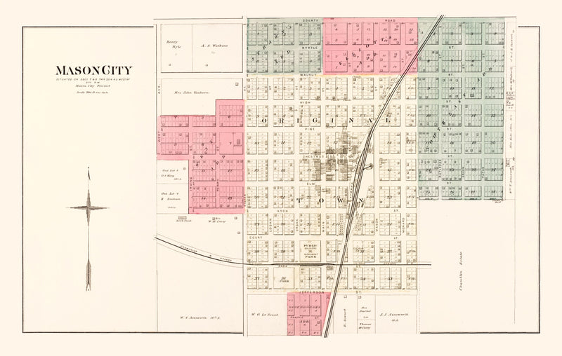 Size comparison using Vintage Map of Mason, Illinois 1891