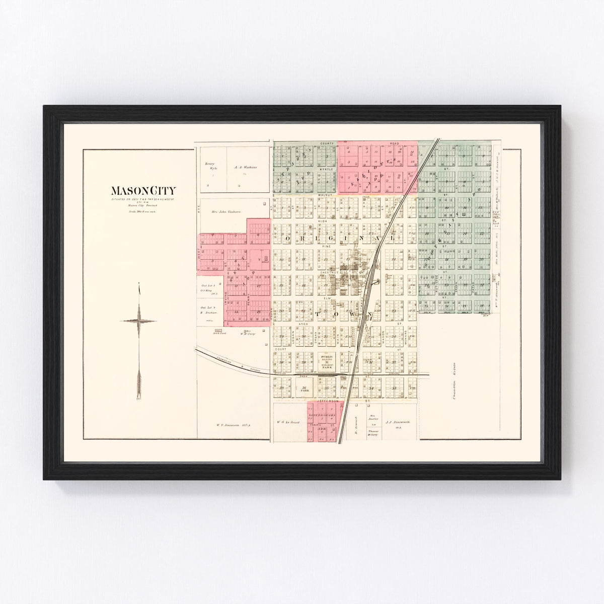 Mason Vintage Map 1891