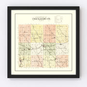 Chickasaw County Vintage Map 1892