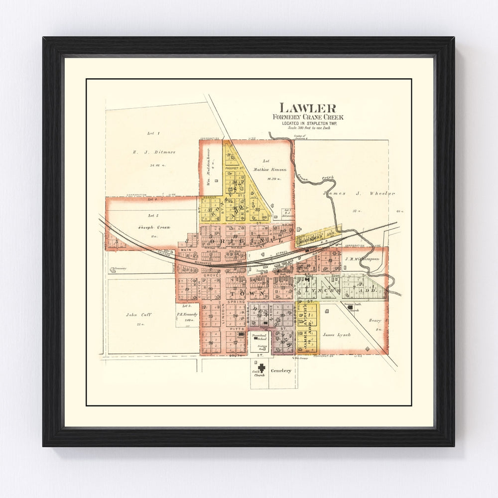 Lawler Vintage Map 1892