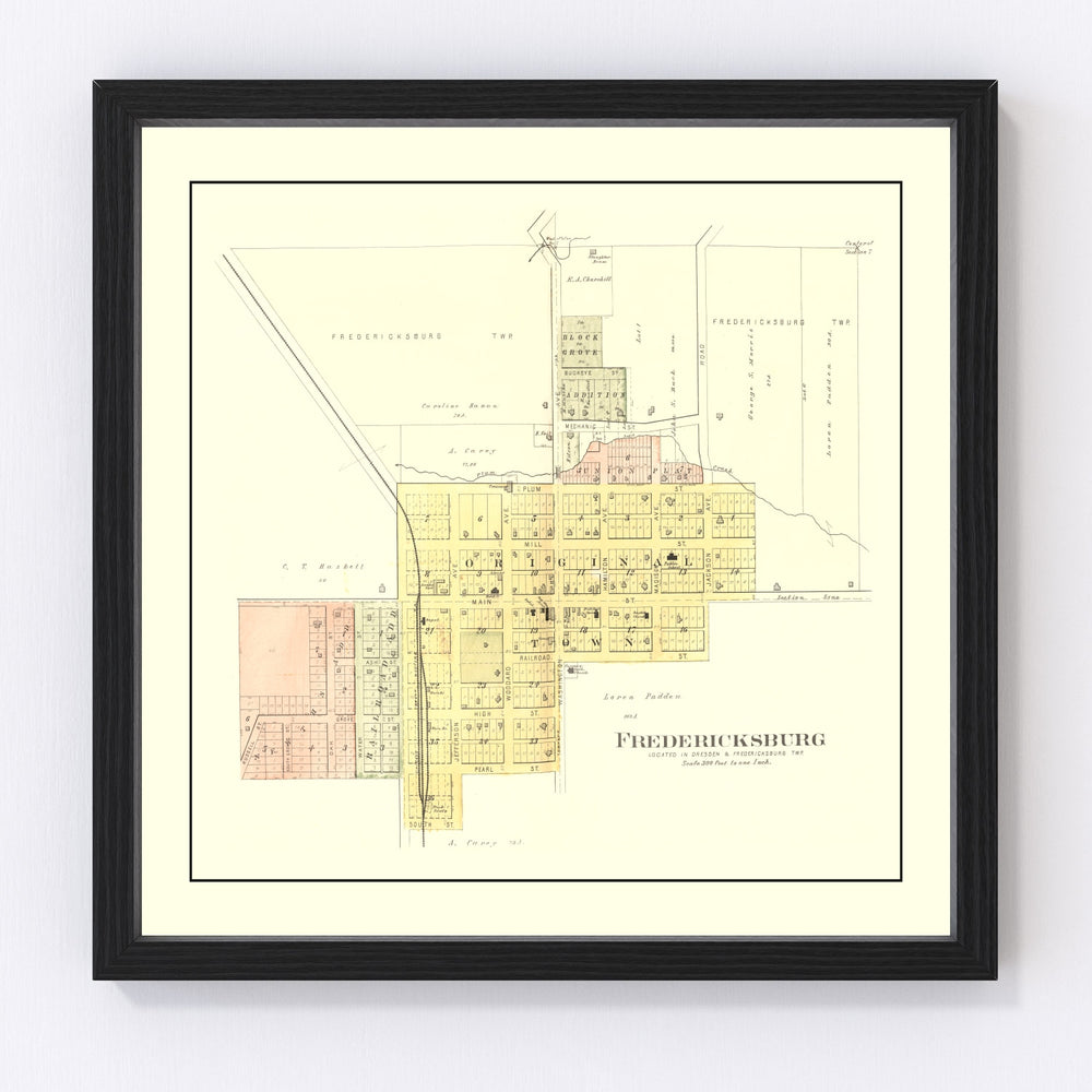 Fredericksburg Vintage Map 1892