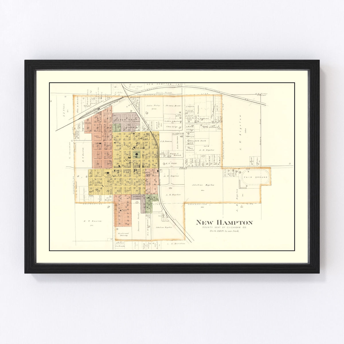 New Hampton Vintage Map 1892