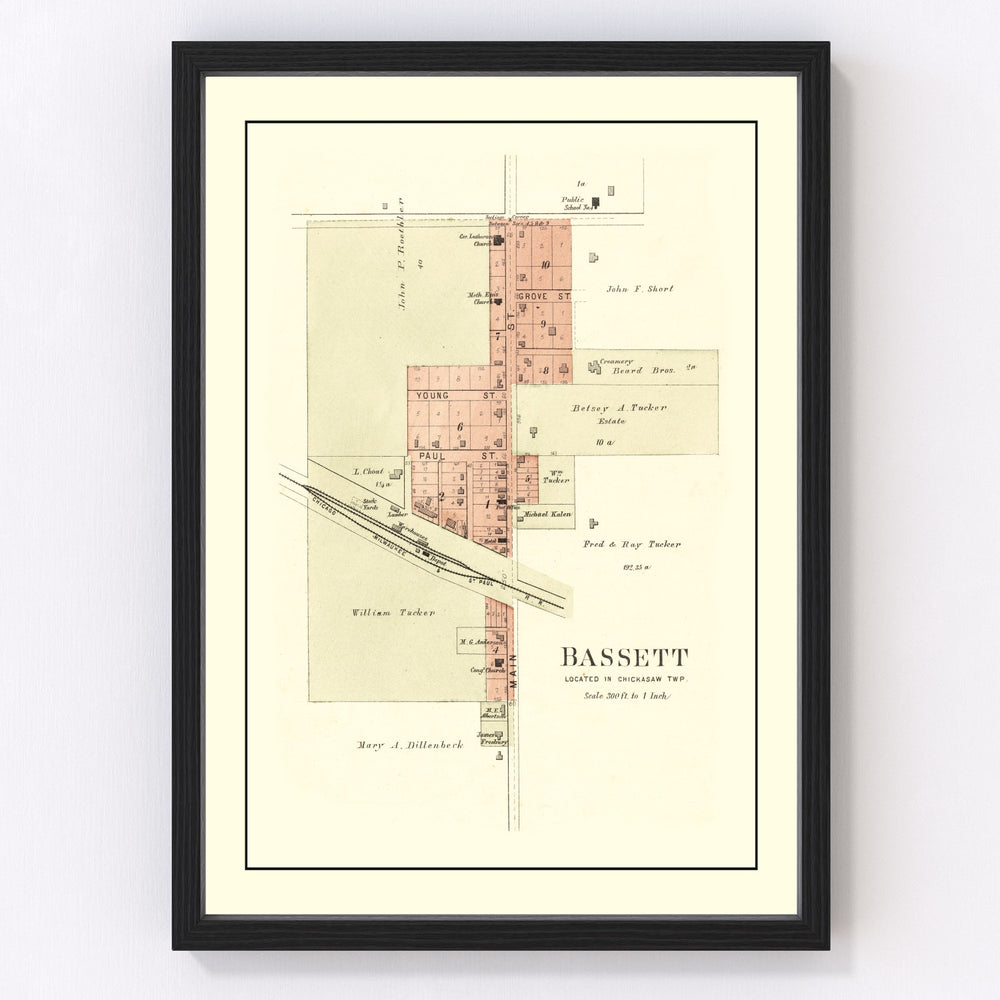 Bassett Vintage Map 1892