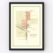 Bassett Vintage Map 1892