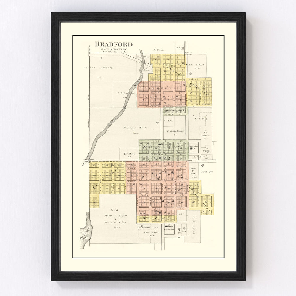 Bradford Vintage Map 1892