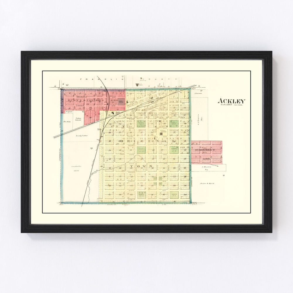 Ackley Vintage Map 1892
